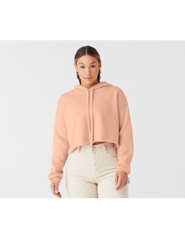 B-7502-Womens Cropped Fleece Hoodie